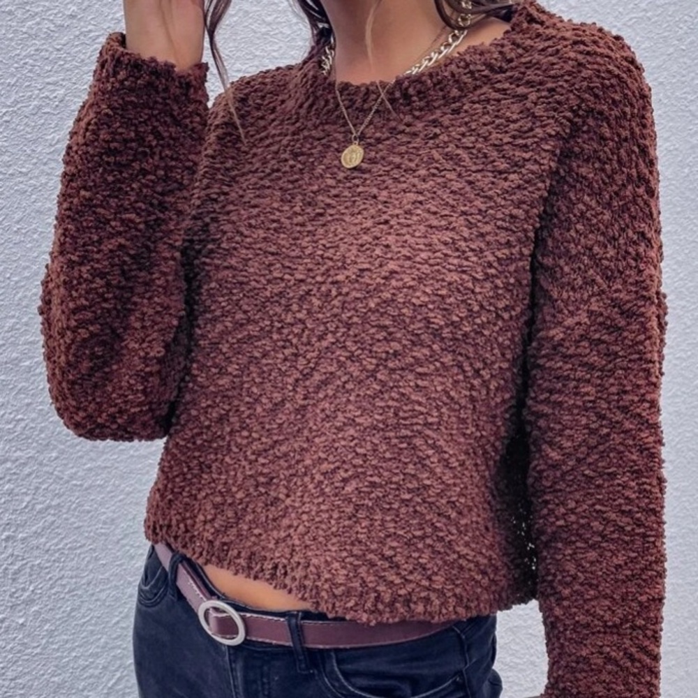 Brown Fuzzy Sweater in S